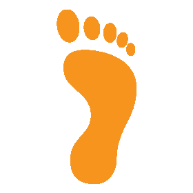 orange footprint icon