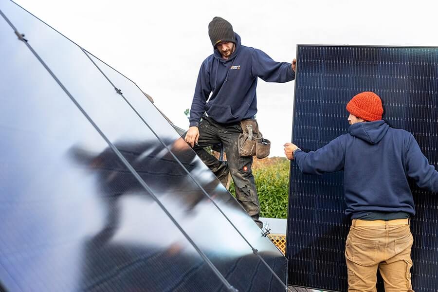 Solar Service Installers with Solar PV Panel