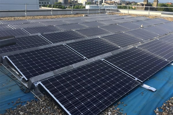 commercial flat roof solar panel installation