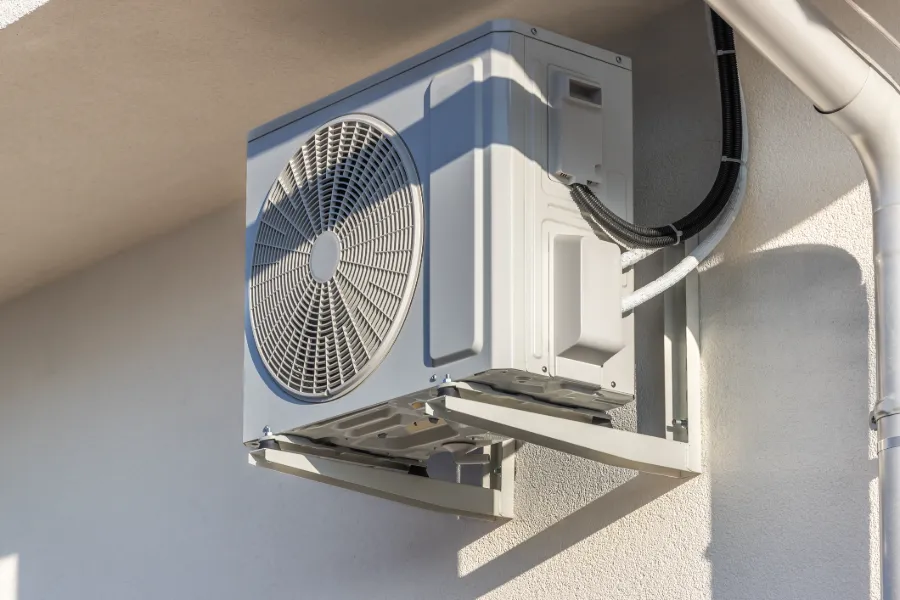 Ai Source Heat Pump on a Wall