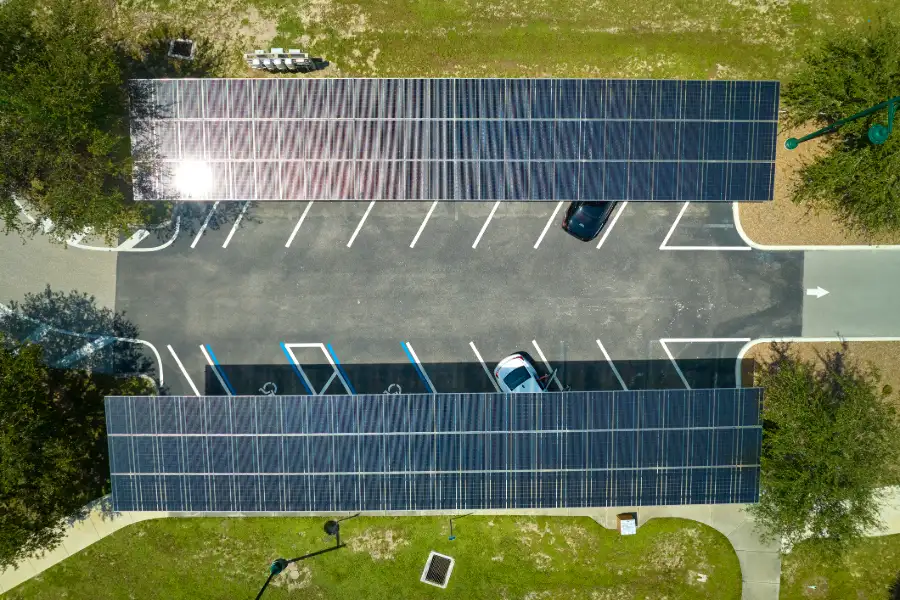 Solar PV Canopies From Above