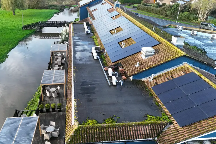 Solar Panels on Commercial Building Roof